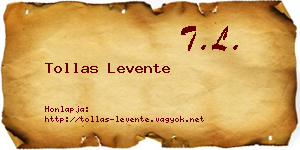 Tollas Levente névjegykártya